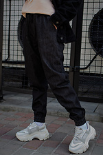 Denim jogger pants with cuffs and patch pockets Without 8048463 photo №1