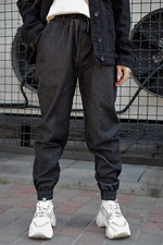 Джинсовые штаны джоггеры на манжетах с накладными карманами Without 8048463 фото №2