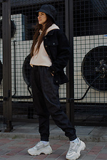 Denim jogger pants with cuffs and patch pockets Without 8048463 photo №4