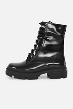 High patent leather spring boots on a platform in an army style  4205465 photo №1