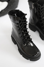 High patent leather spring boots on a platform in an army style  4205465 photo №5