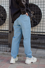 Blaue übergroße Mom-Jeans mit hohem Bund Without 8048465 Foto №5