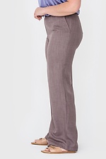 Вільні літні брюки IVVA коричневі лляні Garne 3040466 фото №4