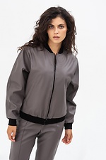 Women's SOFO bomber jacket made of eco-leather in graphite color. Garne 3041466 photo №1