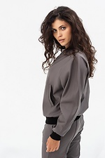 Women's SOFO bomber jacket made of eco-leather in graphite color. Garne 3041466 photo №2