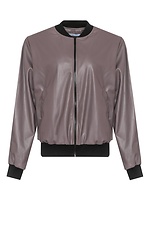 Women's SOFO bomber jacket made of eco-leather in graphite color. Garne 3041466 photo №11