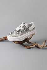 High platform python leather high top sneakers  4205466 photo №4