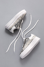 High platform python leather high top sneakers  4205466 photo №5