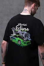 Herren T-Shirt in Übergröße mit Eclips Aufdruck Schwarz Without 8049466 Foto №2