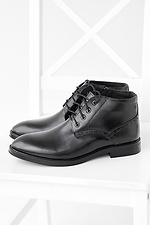 Black winter leather men's boots  2505467 photo №1