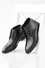 Black winter leather men's boots  2505467 photo №2