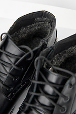Black winter leather men's boots  2505467 photo №5