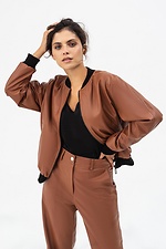 Damen-Bomberjacke SOFO aus braunem Öko-Leder. Garne 3041467 Foto №1