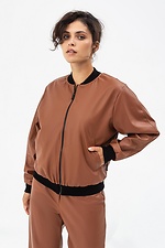 Women's SOFO bomber jacket made of brown eco-leather. Garne 3041467 photo №4
