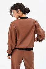 Women's SOFO bomber jacket made of brown eco-leather. Garne 3041467 photo №5