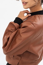 Women's SOFO bomber jacket made of brown eco-leather. Garne 3041467 photo №6