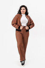 Women's SOFO bomber jacket made of brown eco-leather. Garne 3041467 photo №11