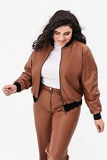 Women's SOFO bomber jacket made of brown eco-leather. Garne 3041467 photo №13