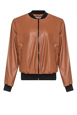 Women's SOFO bomber jacket made of brown eco-leather. Garne 3041467 photo №16