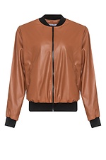 Damen-Bomberjacke SOFO aus braunem Öko-Leder. Garne 3041467 Foto №16
