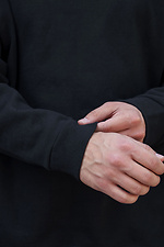Isoliertes Oversize-Sweatshirt für Herren auf Fleece Solo Schwarz Without 8055467 Foto №5