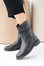 Black winter leather women's boots  2505468 photo №1