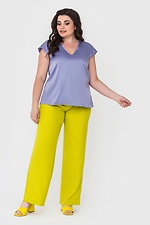 Вільні літні штани IVVA лляні салатового кольору Garne 3040468 фото №2
