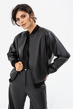 Damen-Bomberjacke SOFO aus schwarzem Öko-Leder Garne 3041468 Foto №1
