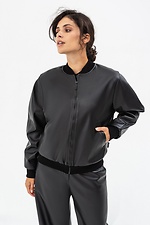 Damen-Bomberjacke SOFO aus schwarzem Öko-Leder Garne 3041468 Foto №2