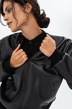 Women's SOFO bomber jacket in black eco-leather Garne 3041468 photo №7