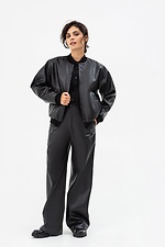 Damen-Bomberjacke SOFO aus schwarzem Öko-Leder Garne 3041468 Foto №8