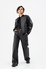 Damen-Bomberjacke SOFO aus schwarzem Öko-Leder Garne 3041468 Foto №13