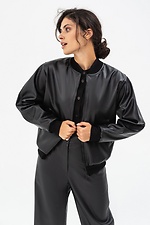 Damen-Bomberjacke SOFO aus schwarzem Öko-Leder Garne 3041468 Foto №14