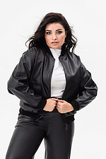 Damen-Bomberjacke SOFO aus schwarzem Öko-Leder Garne 3041468 Foto №15