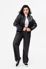 Damen-Bomberjacke SOFO aus schwarzem Öko-Leder Garne 3041468 Foto №16