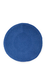 Warm autumn beret ELEN blue with a patch Garne 3500468 photo №3