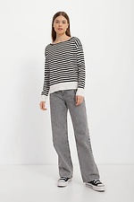 White knitted oversize jumper with black stripes  4038468 photo №2