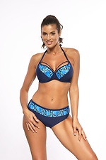 Blue one-piece swimsuit with push-up bra and high bottoms Marko 4024469 photo №2