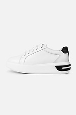 White Leather Platform Sneakers  4205469 photo №3