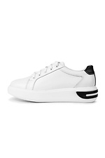 Белые кожаные кроссовки на платформе  4205469 фото №7