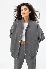 TEONA wool blend bomber jacket with snap buttons in gray Garne 3041470 photo №1