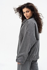 TEONA wool blend bomber jacket with snap buttons in gray Garne 3041470 photo №2