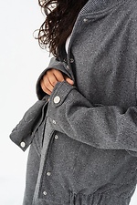 TEONA wool blend bomber jacket with snap buttons in gray Garne 3041470 photo №4