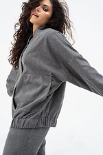 TEONA wool blend bomber jacket with snap buttons in gray Garne 3041470 photo №5