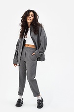 TEONA wool blend bomber jacket with snap buttons in gray Garne 3041470 photo №6