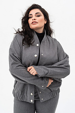 TEONA wool blend bomber jacket with snap buttons in gray Garne 3041470 photo №7