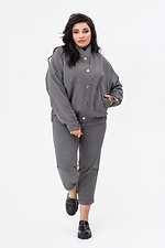 TEONA wool blend bomber jacket with snap buttons in gray Garne 3041470 photo №8
