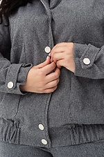 TEONA wool blend bomber jacket with snap buttons in gray Garne 3041470 photo №10