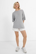 Gray knitted jumper with short sleeves  4038470 photo №2