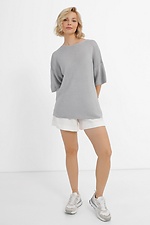 Grauer Strickpullover mit kurzen Ärmeln Sewel 4038470 Foto №2